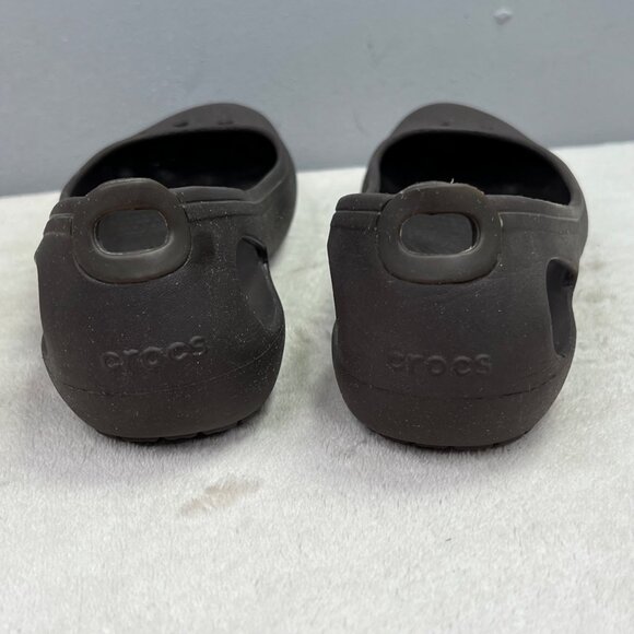 Crocs Kadee Ballet Flats 9 Women Brown Slip On Closed Toe Cutouts Shoes - Picture 4 of 7